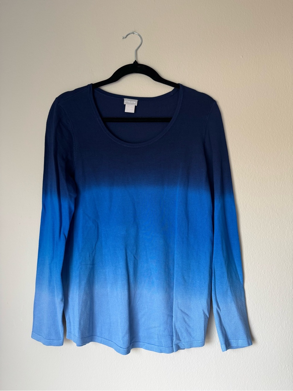 Chico's Ombre Blue Long-Sleeve Tee